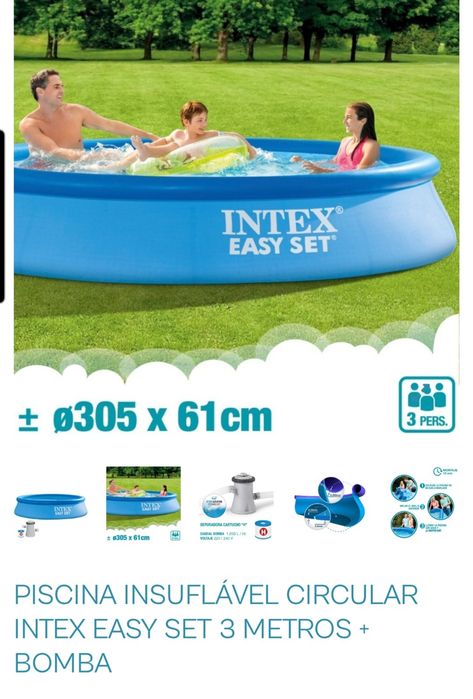 Piscina intex 305×61 cm com bomba