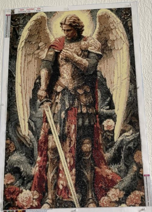 Готова картина алмазна мозаїка Архангел Михаїл