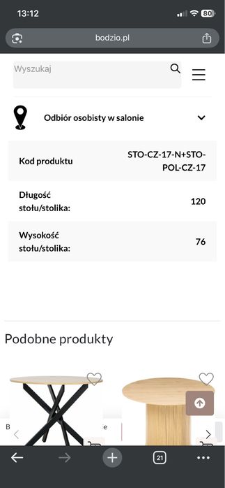 Stół sieno 17 bodzio meble
