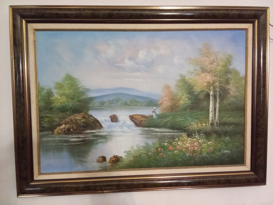 5 PINTURAS Autor Famoso Americano. Moldura Majestosa