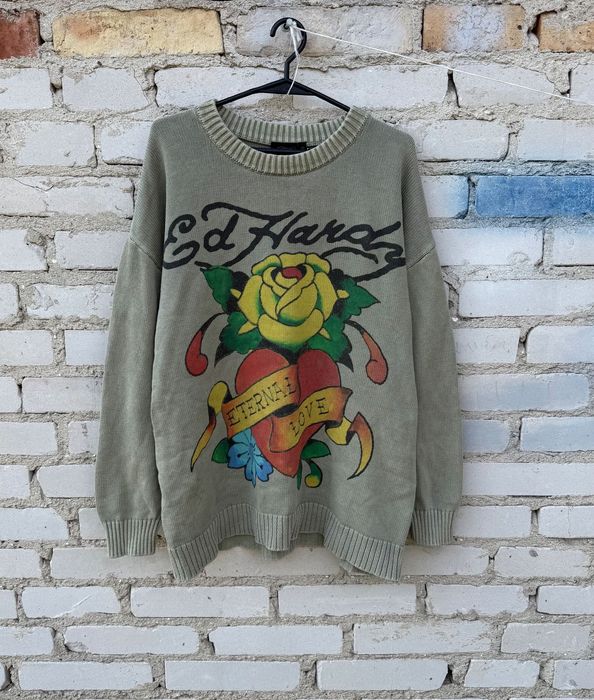 Sweter Ed Hardy Y2K Christian Audigier 100% Bawełna  Size: M 70x59 cm Długość x Szerokość