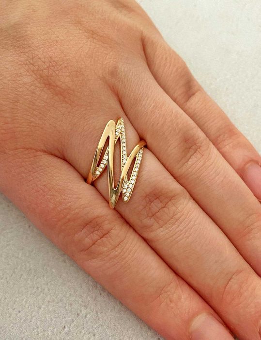 Позолоченное Кольцо "Лабиринт", Колечко, Позолочене Кільце. Позолота