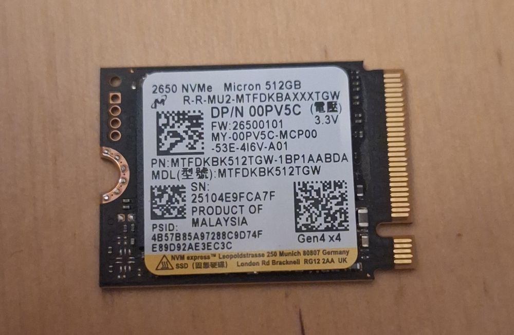 Dysk SSD NVMe Micron 512GB 2650