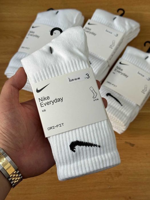 Skarpetki bawełniane Nike White Cotton – 6 sztuk, średnie, uniwersalne