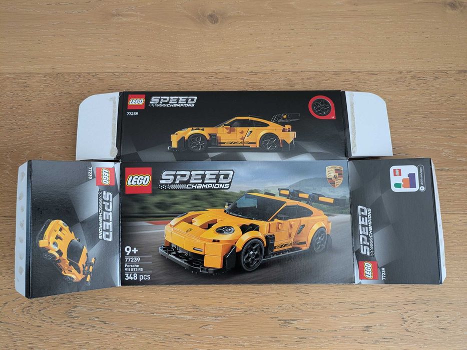 LEGO Speed Champion 77239 Supersamochód Porsche 911 GT3 RS Super Car Naklejki Pudełko