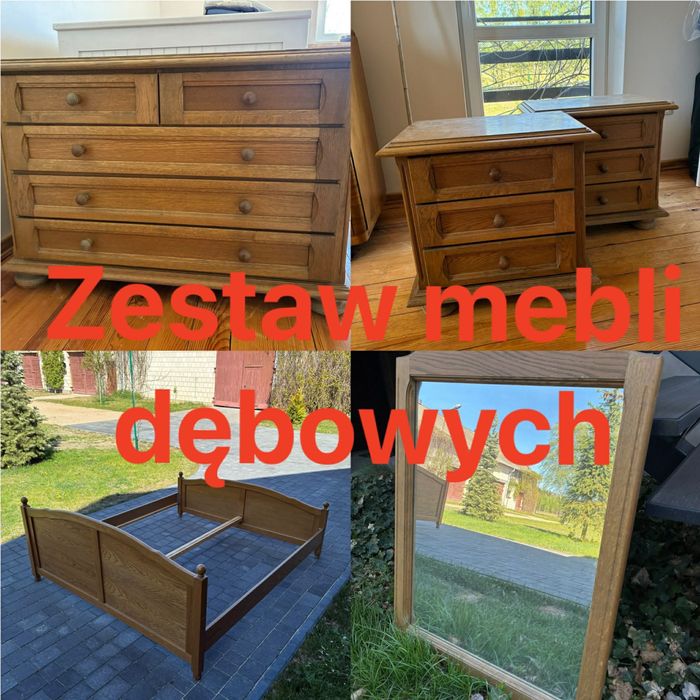 Zestaw mebli dębowych