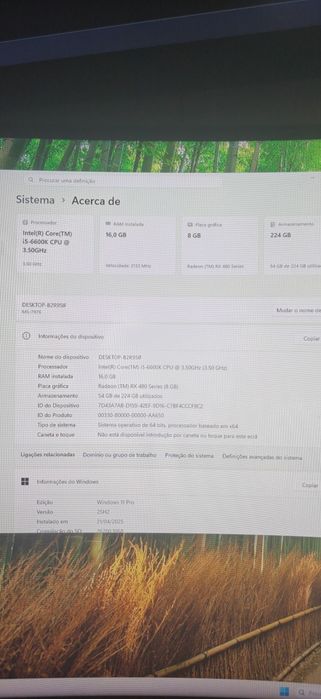 Computador de entrada i5 RX Saphire 480 8Gb 16gb ram