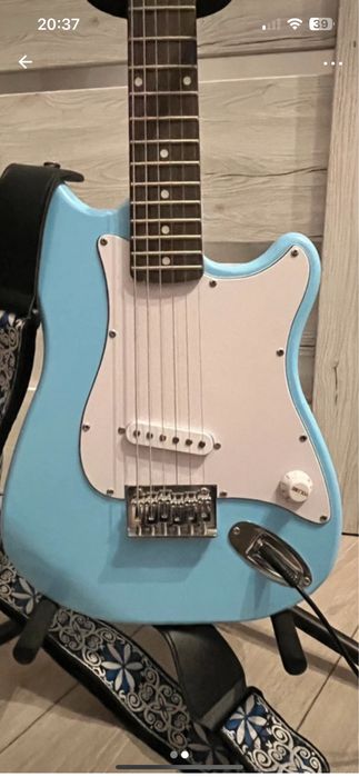 gitara elektryczna + wzmacniacz + pasek + pokrywka