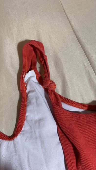 Fato de banho vermelho de bombazina