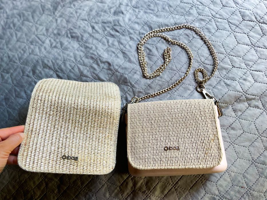 Сумка Obag O pocket (корпус пудра, два флипа, цепочка, клипсы)
