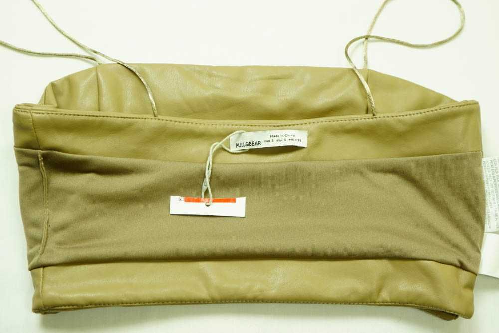 Top opaska  skóropodobny Pull&Bear roz. S beżowy