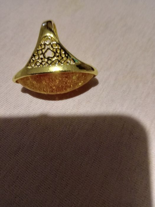 Модне янтарне овальне кільце