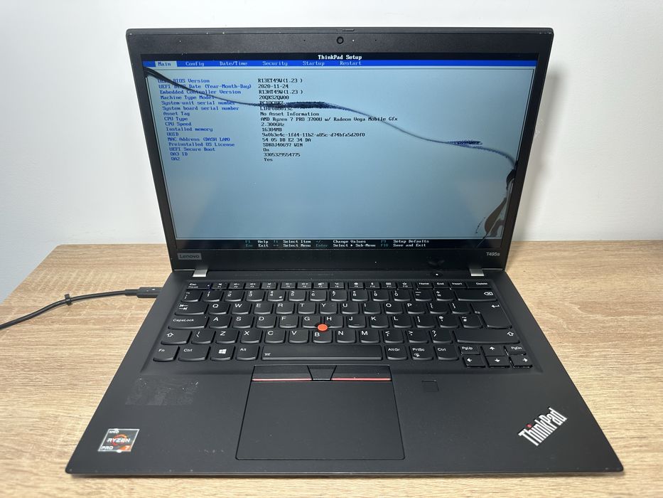 Laptop Lenovo ThinkPad T495s AMD Ryzen 7 do naprawy albo na części