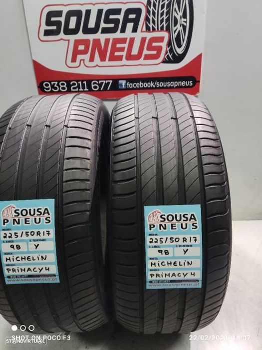 2 pneus semi novos 225-50r17 michelin - oferta dos portes