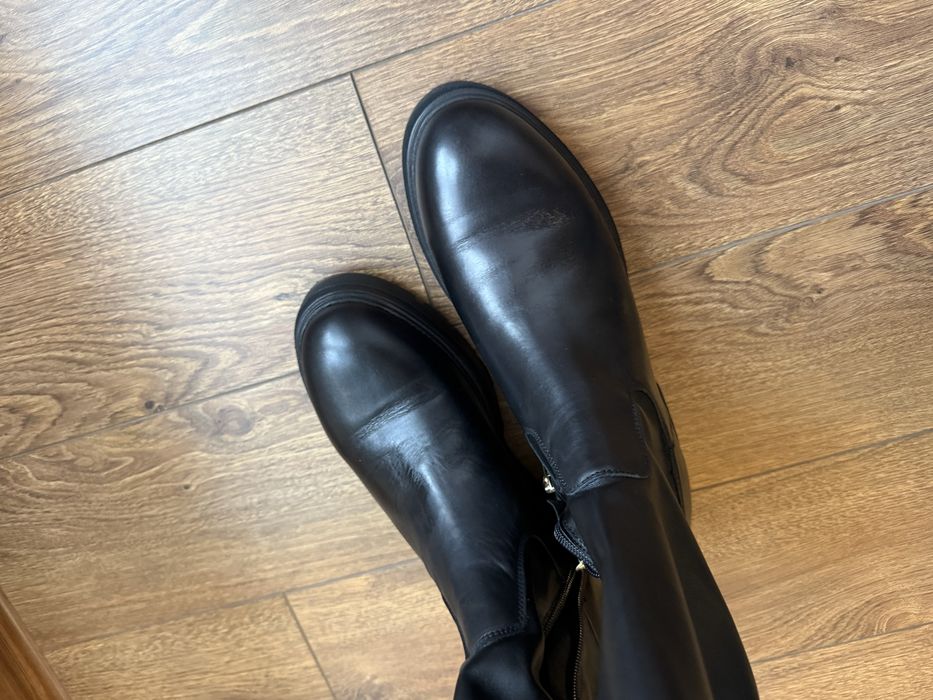 Шкіряні чоботи Tommy Hilfiger Monochromatic Over The Knee Boot