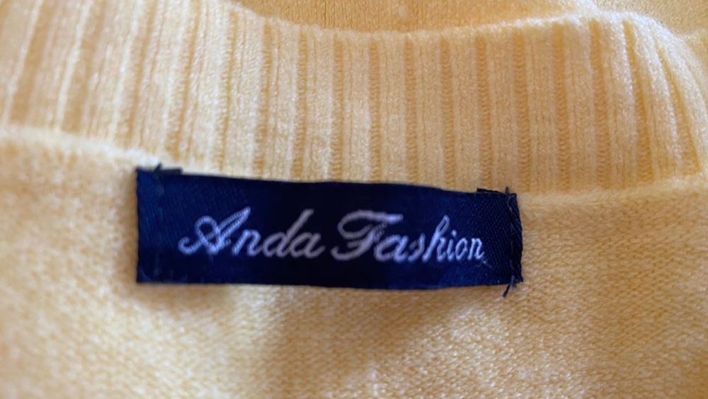 Sweter żółty cashmir M na L