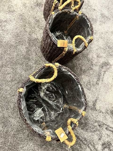 Fantastyczny zestaw koszy na doniczki z trawy morskiej 4szt Nowe