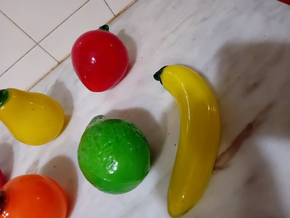 Conjunto de Frutas em Vidro