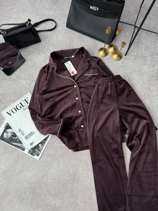 Велюрова жіноча піжама двійка в 3 кольорах