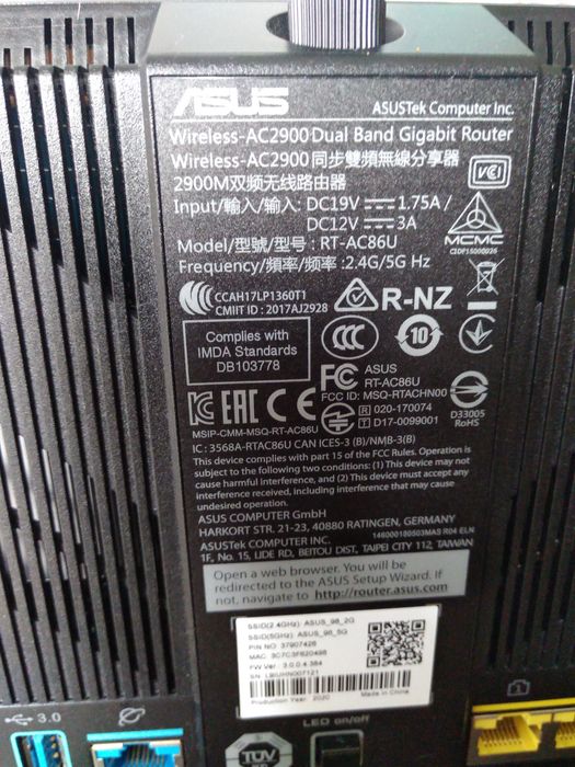 ASUS RT-AC86U gamingowy router AC2900 dual band AiMesh 2x usb max. 2900 mb/s