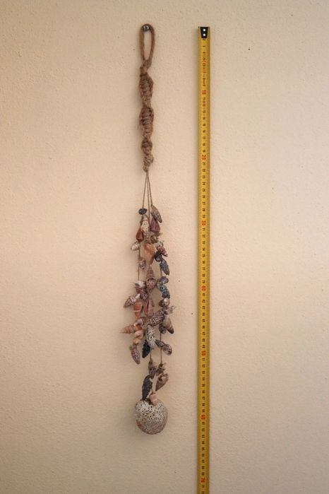Pendente, decoração de parede macrame búzios conchas