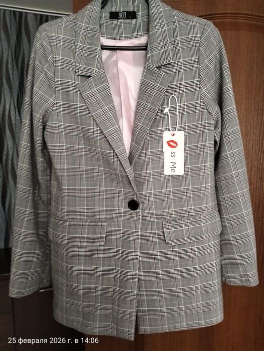 Пиджак женский серо розовый