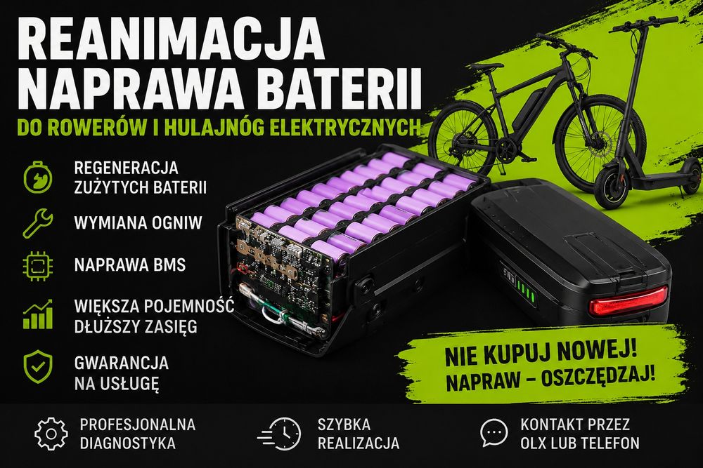 Akureanimacja baterii do rowerów i hulajnóg elektrycznych