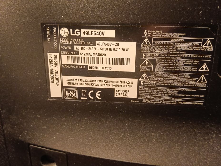 Telewizor LG 49 CALI