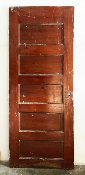 Porta Antiga Madeira Maciça com 7 Almofadas – Rústica/Vintage/Restauro