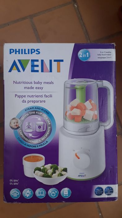 Robot de comida para bebé a vapor/liquidificadora 2 em 1. SCF870/22