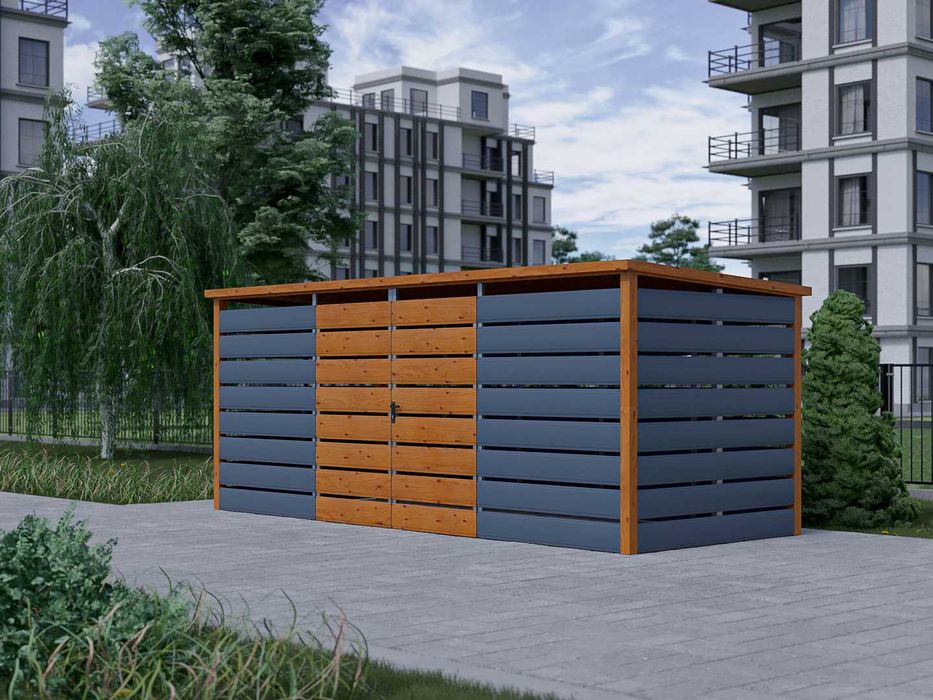 NOWOCZESNA Wiata śmietnikowa AŻUROWA - Producent !!! - Cała Polska