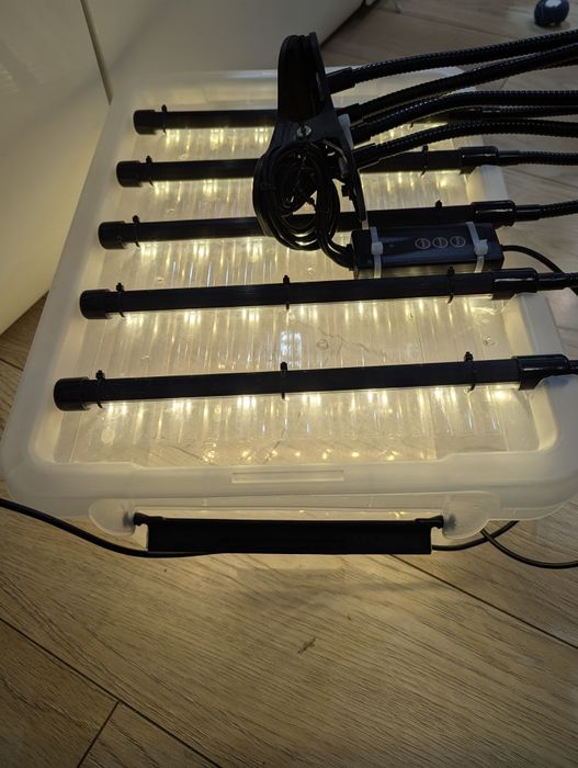 Lampa do roślin Mini Growbox 5xLED – Gotowy system.LED Grow Light 5 głowic Full Spectrum + Timer