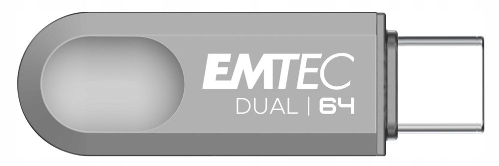 outlet pendrive emtec d280 64gb usb 3.2 dual usb-c usb-a szary