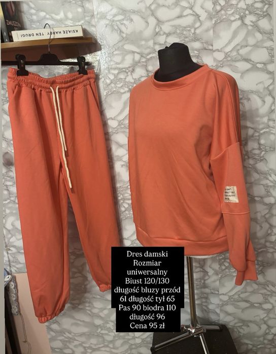Dresy damskie biust 120/130 pomaranczowe