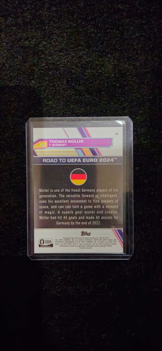Topps Finest Road To Euro 2024 Thomas Muller Green Refractor /99