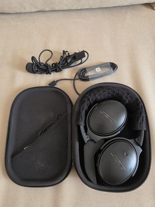 Bose QuietComfort 35 II (Preto) + Estojo Original + Kit Microfone Gaming / Trabalho