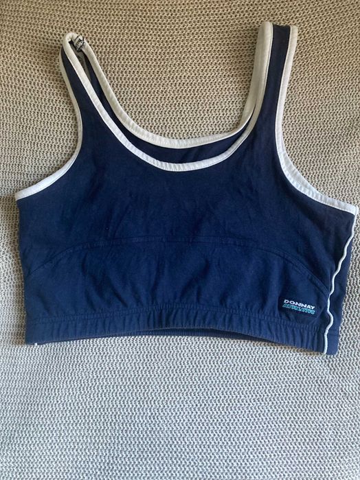 Спортивний топ жіночий синій котон бавовна