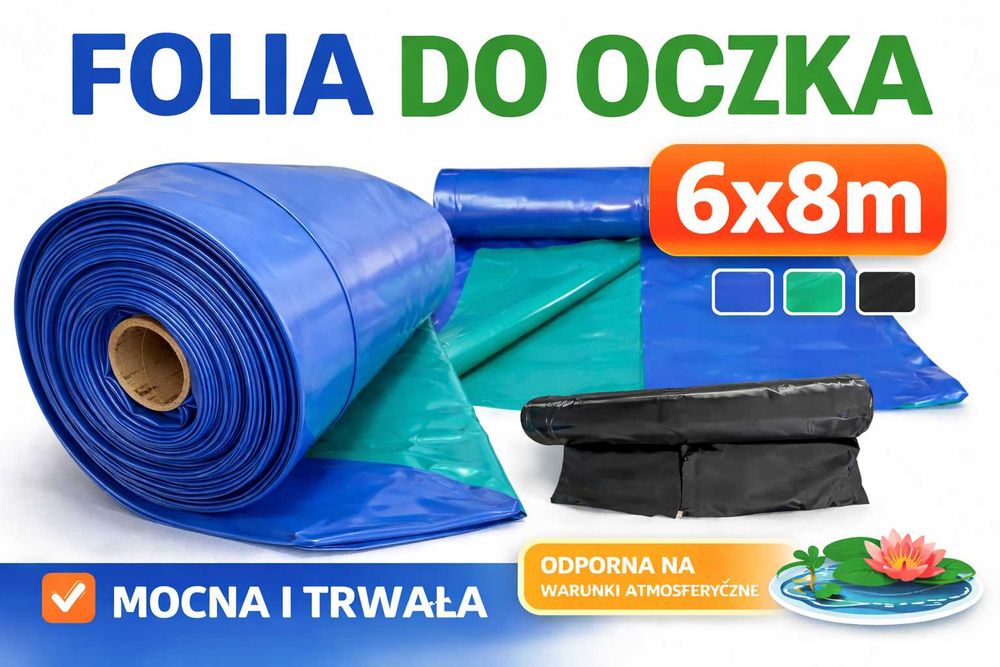 Folia do oczka wodnego 6x8 m | 0,5 mm | niebiesko-zielona