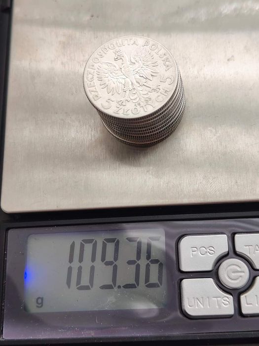 5 злотих 1933 року. 10 штук. Срібло. Один лот. Відміна якість" Полонія