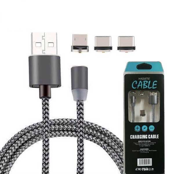 Магнитный кабель USB 3 в 1 (usb, micro-USB, type-c, Lighting)
