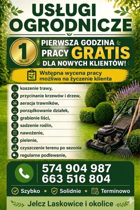 Usługi ogrodnicze | Koszenie trawy | Jelcz-Laskowice