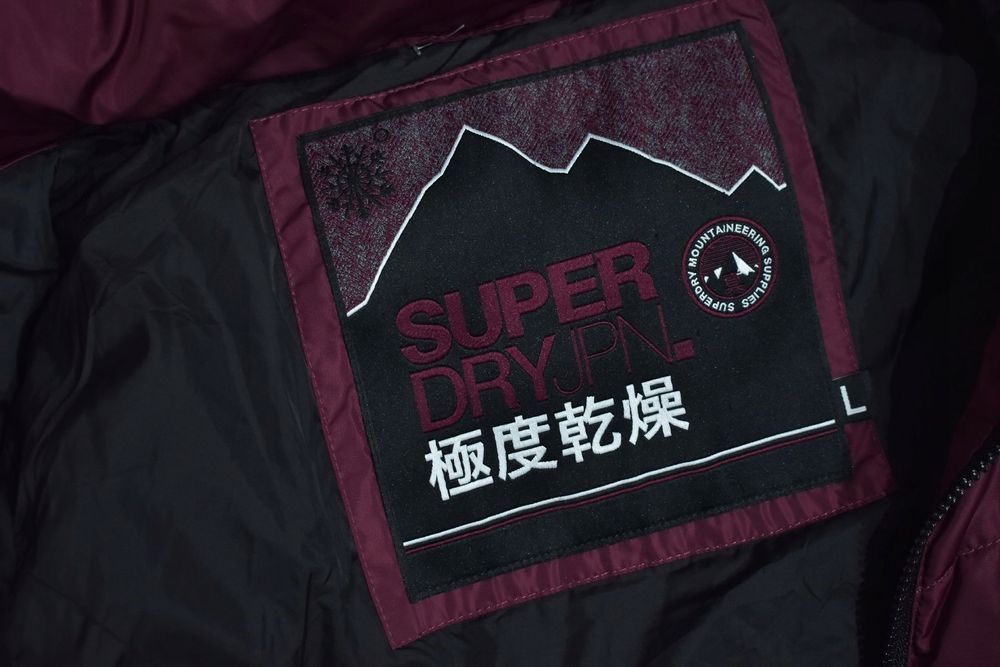 Superdry Glacier Bordowa Ocieplana Kurtka Damska Parka L