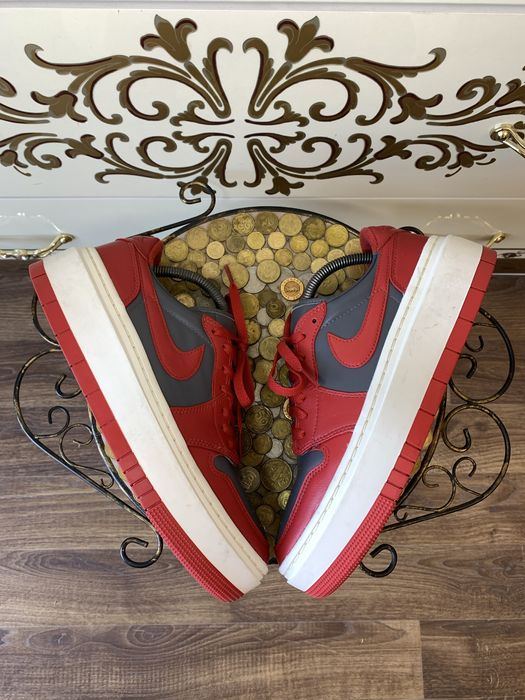 Красные кожаные кеды кроссы кроссовки nike air jordan 1 elevate low 40