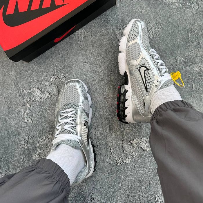 Кросівки Кроссовки Nike Air Zoom Spiridon Cage 2 Metllic Silver Серебрянный Срібний Кросовки демісезон