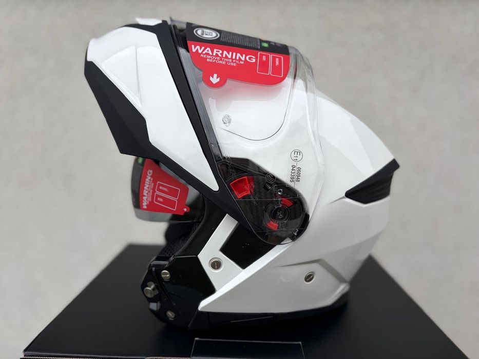 Kask motocyklowy szczekowy SMK Gullwing biały rozmiar XL,blenda,ECE06