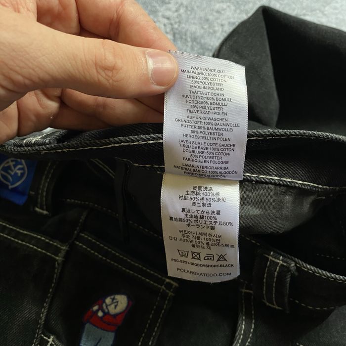 Шорти від polar big boy джинсові чорні оверсайз, вільний крой біг бой