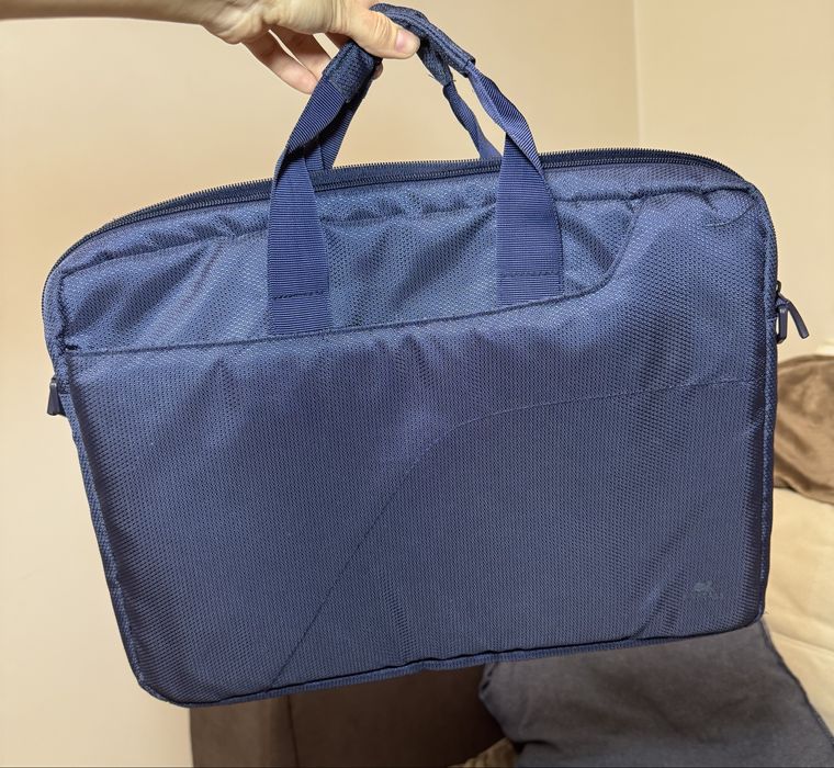 Сумка для ноутбука Riva 8035 Blue синя з плечовим ременем
