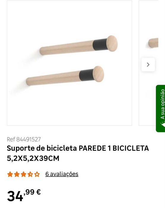 Suporte de bicicleta PAREDE 1 BICICLETA 5,2X5,2X39CM