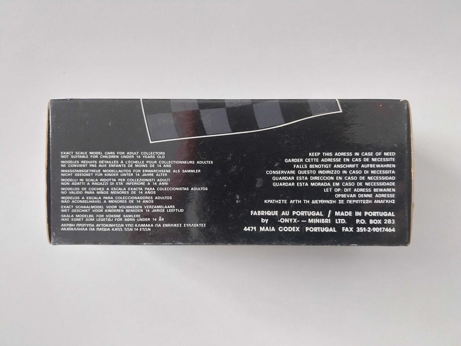 miniatura 1/43 MINARDI M190 Paolo Barilla (1990) | edição Onyx