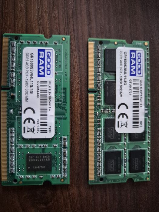 Опеоативна память. Goodram SODIMM DDR3 об'ємом 4 ГБ з тактовою частотою 1600 МГц (маркування моделі — GR1600S364L11/4G, стандарт PC3-12800)